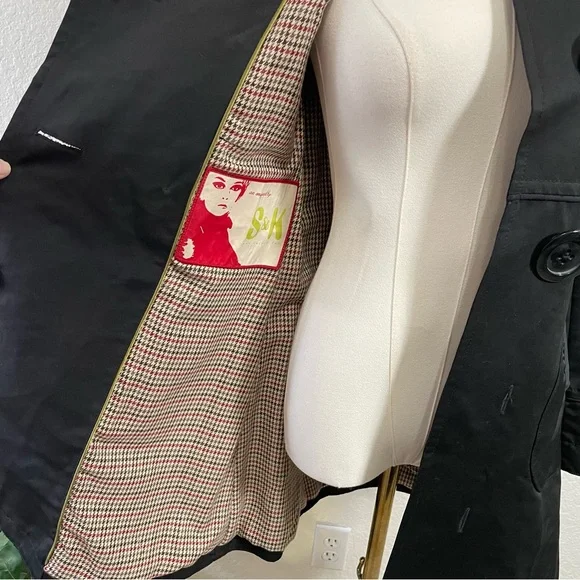 Soia & Kyo Black and Red Houndstooth Lined Coat - Picture 6 of 13